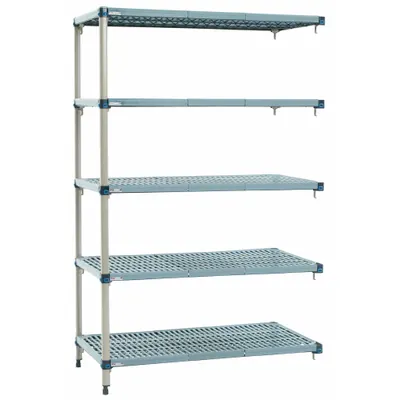 METRO Quick-Adjust Antimicrobial Stationary Plastic Shelving
