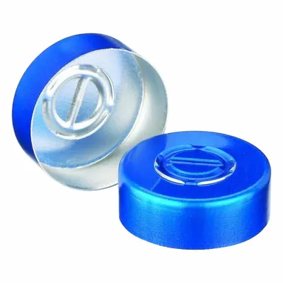 WHEATON Lab Bottle Caps - Aluminum Seal: 20 mm Dia, Blue, Aluminum, Unlined - Snap On Bottle Caps