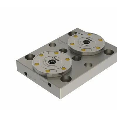 JERGENS Subplate: ZPS, Rectangular, Steel, 125 mm W x 180 mm L x 27 mm H, 10.14 lb Wt - Zero Point System Fixturing Subplates