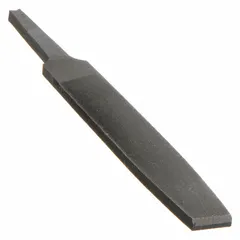 Rectangular hand file with smooth double-cut teeth for general metal finishing and deburring. Features three cutting edges for versatile shaping and smoothing. Natural finish. Dimensions: 3-3/4 in length without tang, 7/16 in width, 7/64 in thickness.