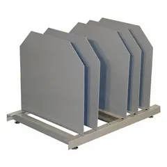 This carton stand holds and organizes packing materials at a workstation. It keeps cartons accessible and reduces floor clutter in warehouses, distribution centers, and manufacturing facilities.