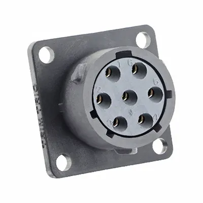 SOURIAU Electrical Connector: Trim Trio UTSX 14, Square Flange Receptacle, 7 Contacts - Trim Trio UTSX Harsh Environment Circular Connectors