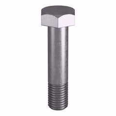 Grade B8M stainless steel heavy hex bolt with 7/8"-9 thread size, meeting ASTM A193 material standards and ASME B18.2.1 dimensional standards. This inch-system structural bolt is supplied in a small pack without a nut. Commonly used in high-strength structural bolting applications, including pressure vessels, flanges, and piping systems.