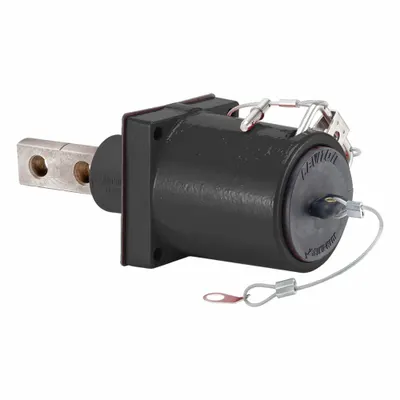 LEVITON Single Pole Receptacle: Black, Straight 45° Clevis Pin Mating - Receptacles with Bus Bar Terminations