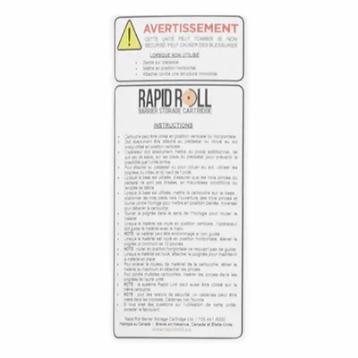 IDEAL WAREHOUSE INNOVATIONS Warning Label - English: White, 1/2 in Overall Ht, 12 in Overall Lg - Portable Barrier & Safety Fence System Replacement Parts
