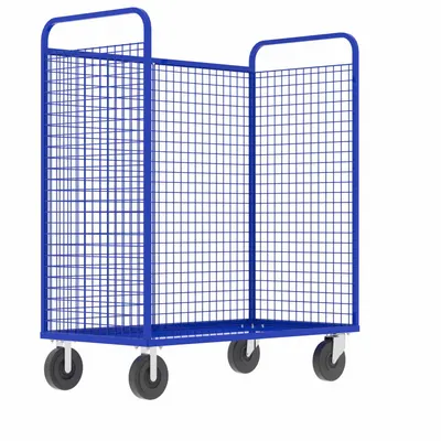 VALLEY CRAFT Dual-Side-Access Wire Shelf Cart, 57x30x68 in, Blue - Dual-Side-Access with Wire Shelves