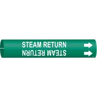 Pipe Marker: Steam Return, Green, White, Fits 4 to 6 in Pipe O.D., 1 Pipe Markers, With Arrows (MPN 4365-D)