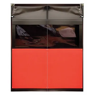 CHASE Swinging Door: PVC, 2 Doors, Red, 6 ft Door Wd, 7 ft Door Ht, Window Included - General Purpose Swinging Doors