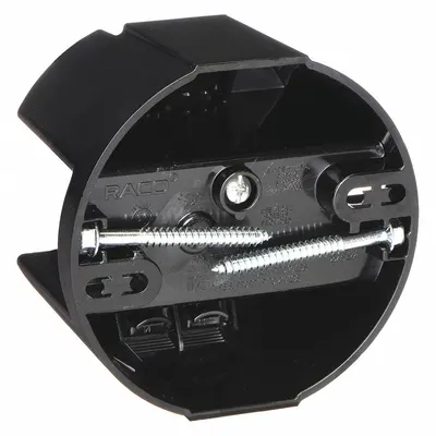 RACO Electrical Box: Polycarbonate, Nonmetallic Material & Nominal Size, Round - Ceiling Electrical Boxes