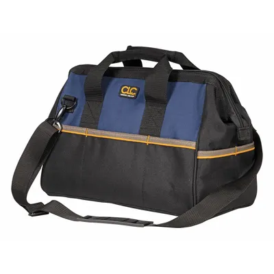 CLC 1165 Polyester Wide-Mouth Tool Bag, Black, 22 Pockets - Polyester Wide-Mouth Tool Bags