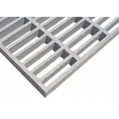FIBERGRATE impact-resistant fiberglass molded grating, rated food grade, with a nominal size of 8 ft x 4 ft (WxL). Suitable for use as a non-conductive, corrosion-resistant walking surface in industrial environments requiring hygiene and safety standards.