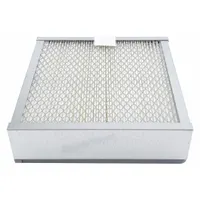 Square panel cabin air filter with paper media and included gasket. Overall length 9 in. Designed for cabin use in Caterpillar buses
