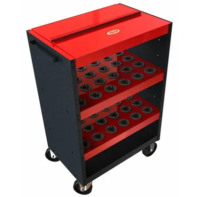 HUOT Shielded CNC Toolholder Cart, 48 Compartments for CAPTO C4 - Shielded CNC Toolholder Carts