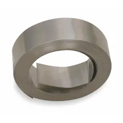 Silver, non-adhesive 304 stainless steel label tape on a 1/2 in x 21 ft roll. Compatible with GRD400 label maker. Suitable for indoor/outdoor use, providing permanent identification for industrial equipment, pipes, and components.