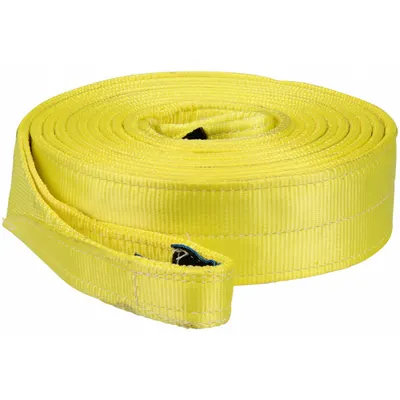 LIFT-ALL 2-Ply Nylon Tow Strap, 25 ft x 4 in, Yellow, Eye Ends - Tow Straps