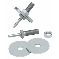Nut lock-type wheel arbor for mounting abrasive wheels on tools. Fits 1/2 in wheel arbors and accommodates wheel thicknesses from 1/4 in to 1 in. Suitable for finishing, deburring, and surface conditioning applications.