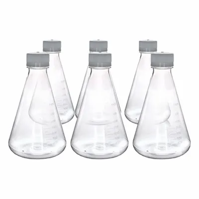 OEM Erlenmeyer Flask, PETG, 1 L, Sterile - Plastic Erlenmeyer Flasks