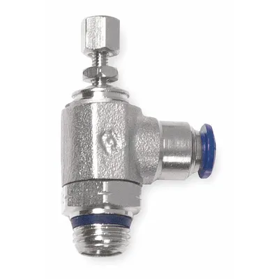 AIGNEP USA Universal Flow Control: Elbow Fitting, Knob, 1/4 in Valve Body Size - Elbow-Style Speed Control Valves