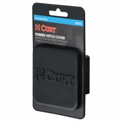 This hitch cover protects a trailer hitch receiver from dirt, moisture, and debris when not in use. It is suitable for trucks, SUVs, and commercial vehicles. Dimensions: 1 5/8 in overall length, 3 1/8 in overall width, 3 1/8 in height.