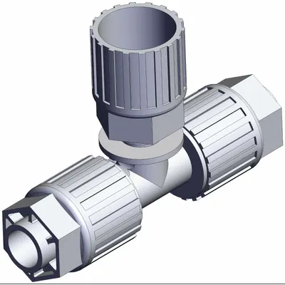 SMC LQ3T4A-SB PFA Compression Tube Fitting, 1/2 in OD Triple-Port - PFA Compression Tube Fittings