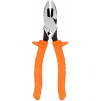 Linemans Plier: Insulated, Flat, 9 3/4 in Overall Lg, 1 5/8 in Jaw Lg, 1 3/8 in Jaw Wd, 9 - 11 in (MPN D213-9NE-CR-INS)