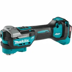 Cordless oscillating tool with 3.6° oscillation angle, powered by a 40V DC XGT brushless motor. Features accessory free tool change for quick swapping of blades and attachments. Suitable for cutting, sanding, scraping, and grinding in construction and renovation tasks.