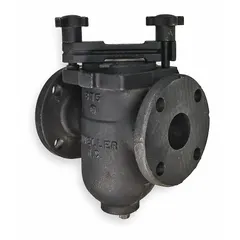 Single basket strainer with cast iron body and flanged connections. Features a 304 stainless steel screen with 0.062 in openings and Buna-N gasket. Designed for water service to remove debris and protect downstream equipment in piping systems.