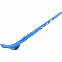 This 56-inch rolling-head pry bar features a claw end and a 1-inch bar width with a 1-inch end width. It includes one nail slot for fastener extraction. Suitable for heavy-duty prying, demolition, and nail pulling in construction and framing applications.