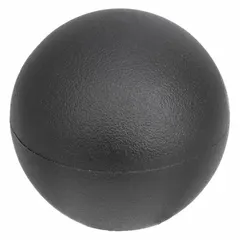 This ball knob features a plastic body with a steel threaded insert, providing a comfortable grip and secure engagement. The 5/16"-18 threaded hole allows for hand-operated adjustment or clamping on machinery, jigs, and fixtures. With a 1.38 in diameter, it is suitable for applications requiring a compact, ergonomic control.