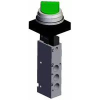Shuttle Valve: VZM500 Series, 2 Position Twist Actuator, 5 Ports, 1/8 in BSPT, Black Actuator (MPN VZM550-01-34B)