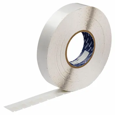 BRADY Wraparound Label: 3/4 in x 1/2 in, Self-Extinguishing Vinyl, White (Matte) - Brady Precut Label Roll Cartridges