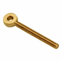 This brass male threaded fixed rod end features a plain bearing and right-hand threads. It has a 1/4"-20 thread size and a 3 1/2 in hole center-to-end length. Used in mechanical linkages to connect a rod to a clevis or bracket, it is suitable for light to moderate load applications in industrial machinery and automation systems