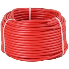 Red-jacketed 8-gauge jumper cable supplied on a 100-foot continuous spool for custom-length installations. Rated for 24 A maximum current, suitable for battery connections in automotive, marine, and industrial equipment.