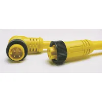 Double-ended cordset with yellow PVC jacket for flexing applications. Features 7/8"-16 male straight to 7/8"-16 female straight connectors, 3 pins, 16 AWG wire. Rated IP67 and NEMA 6P for protection against dust and water ingress. Suitable for connecting sensors, actuators, and other devices in industrial environments requiring flexible cabling