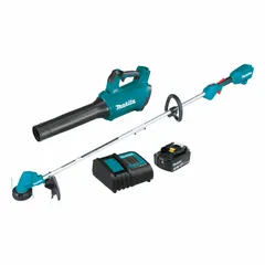 This cordless combination kit includes a blower and a string trimmer, both powered by the 18V LXT battery platform. The brushless motor design provides efficient operation for outdoor property maintenance tasks such as clearing leaves, grass, and debris. Kit includes two 4.0Ah batteries.