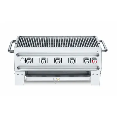 CROWN VERITY Portable Gas Grill: Propane, 5 Burners, 79,500 BtuH Heating Capacity, 15 3/4 in Overall Ht - Portable Grills