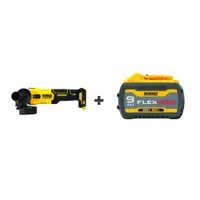 Angle Grinder: 4 1/2 in Wheel Dia, Brushless Motor, 9.0 Ah, 20V DC, Std Head, Barrel Grip Grip (MPN DCG407B/DCB609)