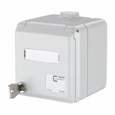 METZ CONNECT Keystone Housing: Surface, 180° Mounting Angle, 2 Ports, Unequipped - Voice & Data Housings, Panels & Connector Components