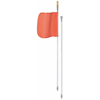 CHECKERS Warning Whip with Reflective X Flag: Light Sold Separately, Orange, White - Warning Whips with a Reflective X
