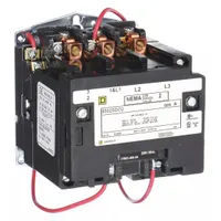 SQUARE D NEMA Magnetic Contactor: Non-Reversing, 3 Poles, NEMA Size 2, 45 A, 208V AC (MPN 8502SDO2V08)