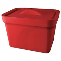 Ice Bucket with Lid: 4 L Capacity, Rectangular, Polyurethane Foam, Red, 8 5/8 in Overall Ht (MPN M16807-4103)