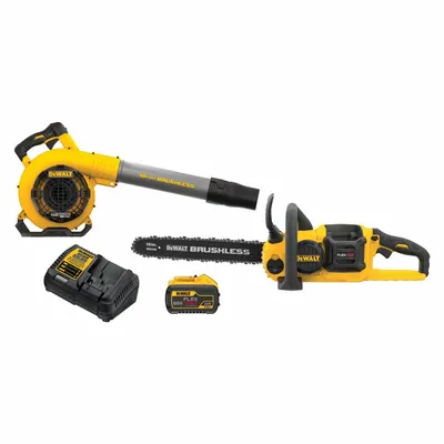 DEWALT Combination Kit: FLEXVOLT, Blower and Chainsaw, 129 mph Blower Max Air Speed - Outdoor Equipment Combination Kits