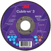 Type 1 cut-off wheel for carbon and stainless steel. Ceramic abrasive with 36 grit. Dimensions: 4-1/2" diameter, 0.045" thickness, 7/8" arbor. Designed for cool cutting in metal fabrication, maintenance, and repair applications