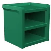 CORTECH Nightstand: Green, 21 1/2 in Overall Ht, 21 in Overall Wd, 18 in Overall Dp, 3 Shelves (MPN 7602GN)