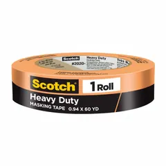 Orange rubber-based colored masking tape with crepe paper backing. Suitable for indoor/outdoor use on yarn surfaces. Provides clean removal and color coding for industrial marking, bundling, or temporary holding.