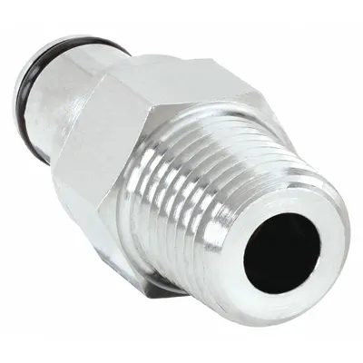 COLDER Quick Connection Insert: Insert, 1/4 in Pipe Size, Threaded, Brass - Chrome-Plated Brass Quick-Disconnect Tube Fittings