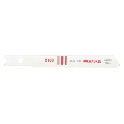 MILWAUKEE Jigsaw Blade: 24, 2 3/4 in Blade Lg, Bi-Metal, Bi-Metal, U Shank, Thin Metal - Metal-Cutting Blades