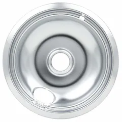 OEM replacement drip bowl for Whirlpool ovens. Designed to catch drips and spills, helping maintain oven cleanliness and prevent food residue buildup on the oven floor.