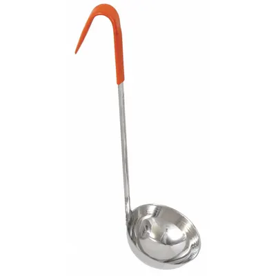 CRESTWARE CL08 Stainless Steel Ladle, 4 in Bowl, 15 in Length, Orange - Ladles