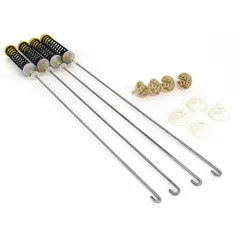 Genuine OEM suspension rod kit for Whirlpool washing machines and dryers. Includes rods that stabilize the drum during operation, reducing vibration and maintaining balance. Used for appliance repair to replace worn or broken suspension components.
